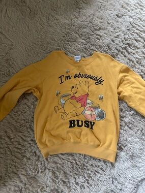 Yellow Winnie the Pooh "I'm Obviously Busy" Sweatshirt